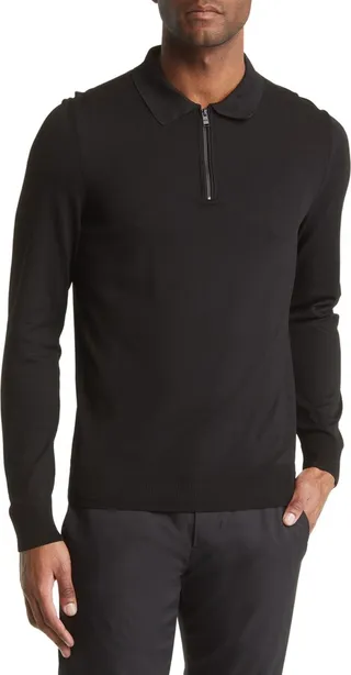 Luno Long Sleeve Quarter Zip Polo
