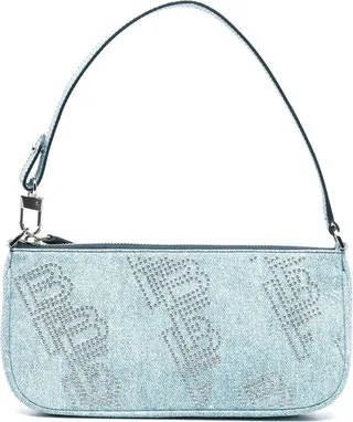 Rachel denim leather shoulder bag