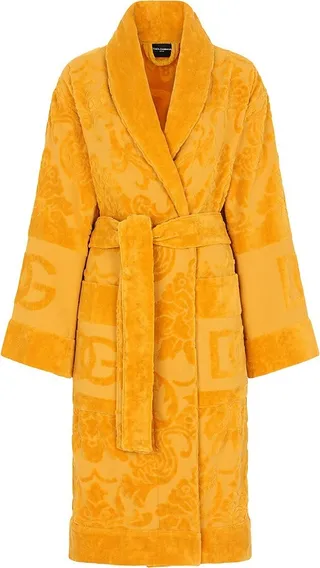 Jacquard Logo Bath Robe