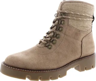 Gaga Womens Faux Suede Booties Combat & Lace-up Boots
