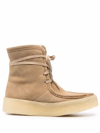 Lace-Up Suede Ankle Boots