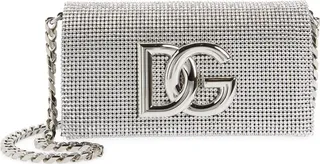 DG Logo Crystal Mesh Shoulder Bag