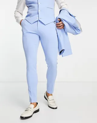 ASOS DESIGN super skinny suit pants in powder blue