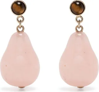 Darcey pink quartz drop earrings