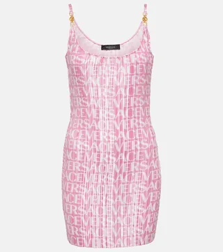 Medusa '95 logo plisse minidress