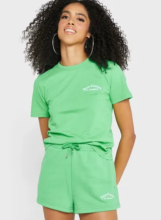 Embroidered Round Neck T-Shirt