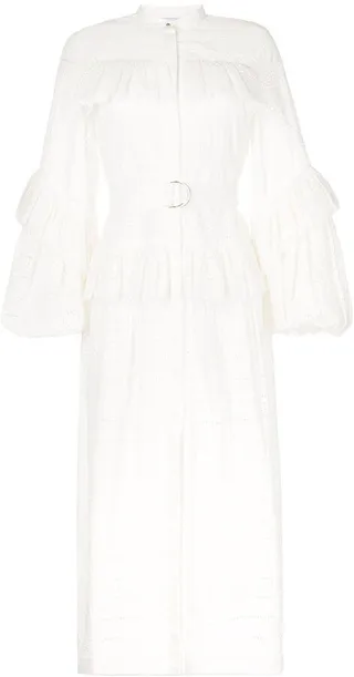 Lace-Panel Mid-Length Dress
