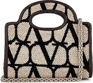 Valentino Garavani Le Troisieme Toile Iconographe Micro Tote in Black