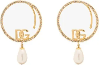 Dolce & Gabbana Logo Detailed Hoop Cuffs