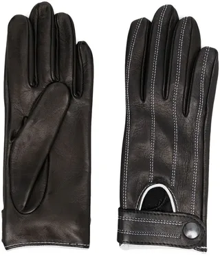 Stitch-Detail Leather Gloves