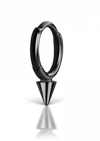 6.5mm Non-Rotating Spike Black Gold Single Earring