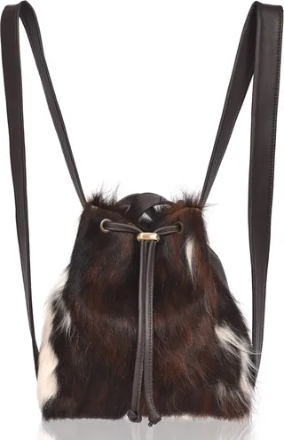 Owen Barry - Cowhide Backpack And Shoulder Bag Tricolour Brown Mathilde Mini