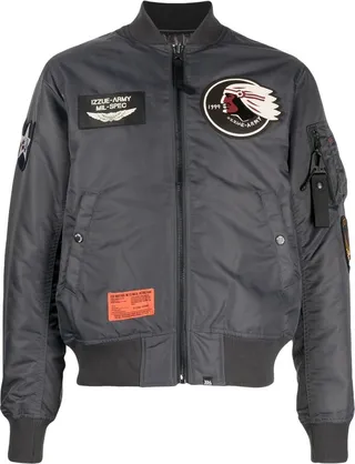 Patch-Detailed Bomber Jacket