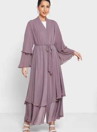 Ruffle Layered Abaya