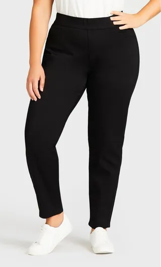 AVENUE | Women's Plus Size High Rise Jegging Black - average length - 24W