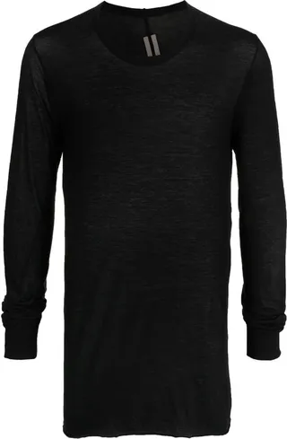fine-knit long-sleeved T-shirt