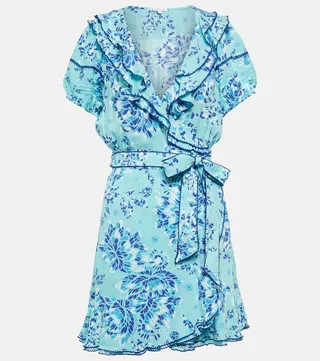 Aude printed wrap minidress