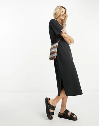 Vero Moda oversized T-shirt dress in black