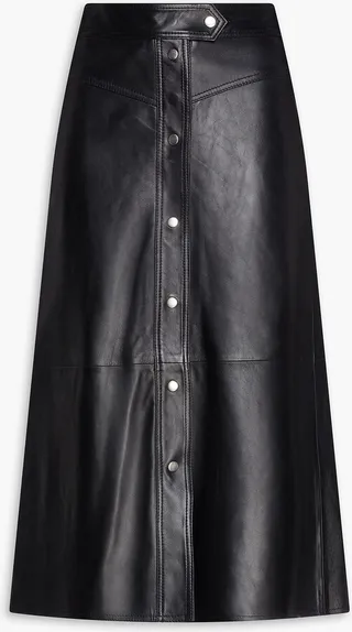 Gianna leather midi skirt