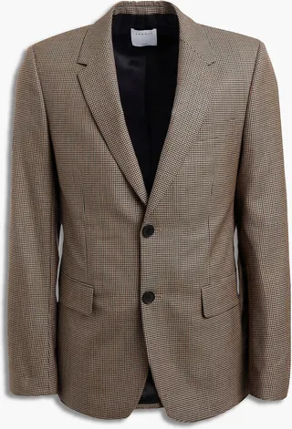 Slim-fit houndstooth wool blazer