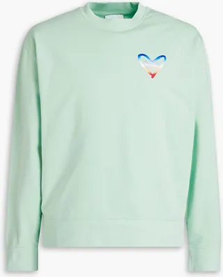 Embroidered French cotton-terry sweatshirt