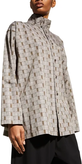 Slim A-Line Double-Collar Shirt (Long Length)