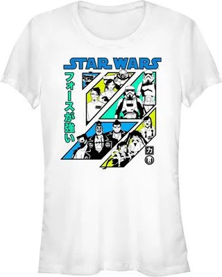 Junior's Star Wars: Visions Retro Anime Character Panels T-Shirt - White - Small