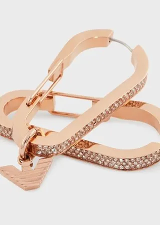 Rose Gold-Tone Stainless Steel Hoop Earrings