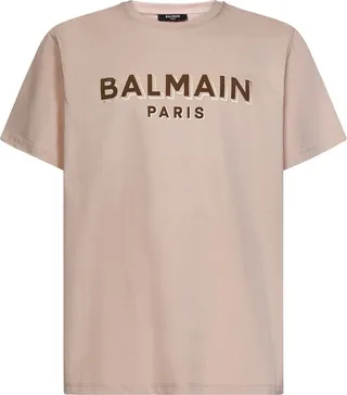 Balmain Oversized Flocked Logo T-Shirt