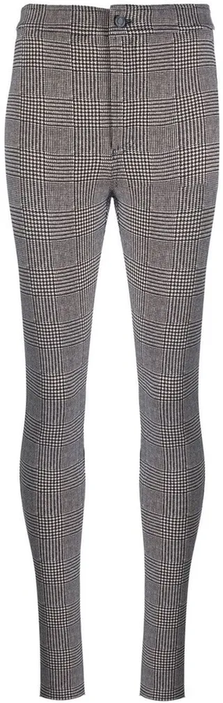 Check-Patterned Skinny Trousers