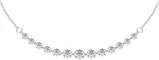 14k White Gold Diamond Row Necklace - 2.0 ctw.