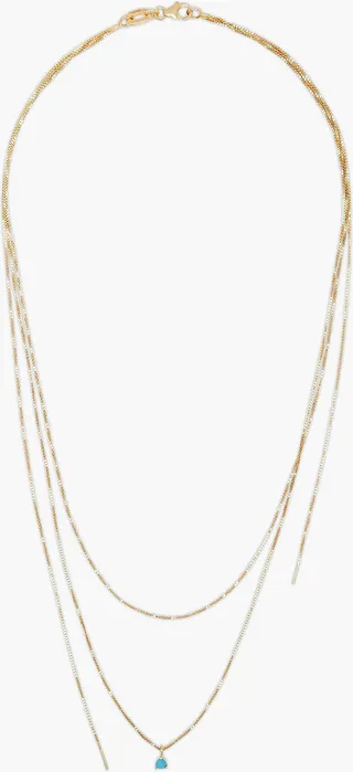 24-Karat Gold-Plated Stone Necklace