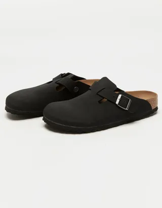 BIRKENSTOCK Womens Boston Vegan Black Clog