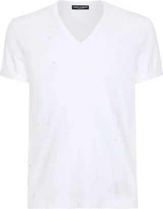punched-holes cotton T-shirt