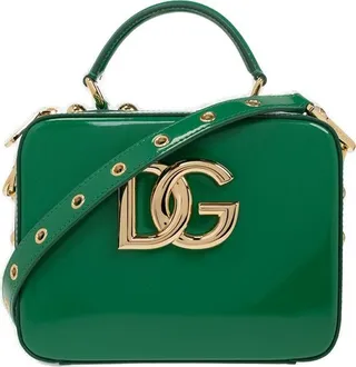 Dolce & Gabbana Logo-Plaque Studded Zipped Tote Bag