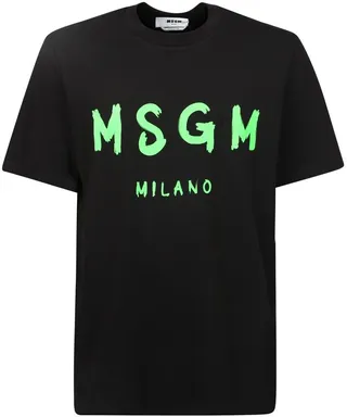 MSGM Logo Printed Crewneck T-Shirt