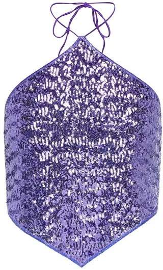 Sequined halterneck scarf top