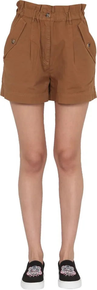 Cotton Bermuda With Wrapped Waist