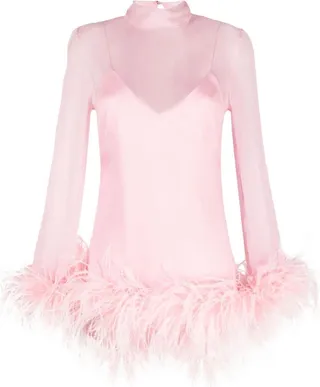 Gina feather-trim minidress