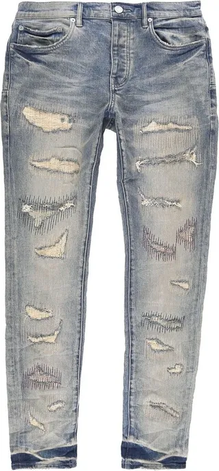 Ripped-Detail Denim Jeans
