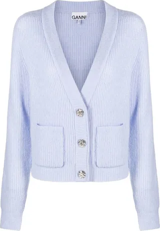 Blue V-Neck Cardigan