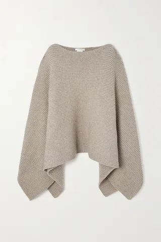 The Row - Romie Ribbed Cashmere Cape - Gray