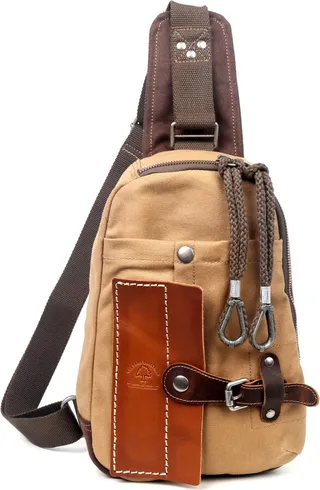 Tsd Brand Hidden Woods Canvas Sling Bag
