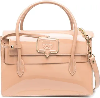 Faux Patent-Leather Tote Bag