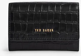 Black Sten Crocodile-embossed Leather Purse