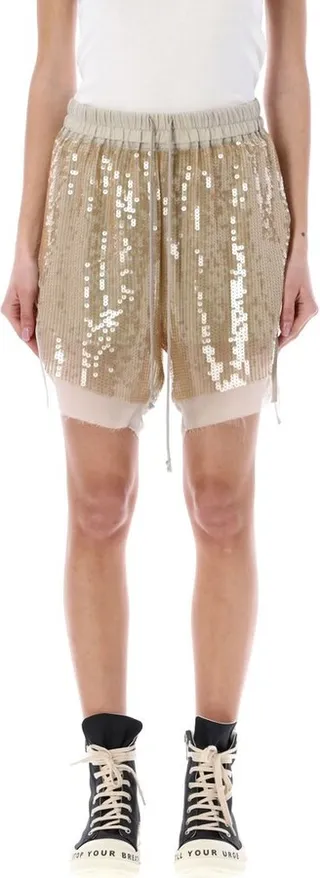 Rick Owens Sequin Detailed Drawstring Shorts