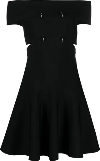 Cut-Out Off-Shoulder Flared Mini Dress