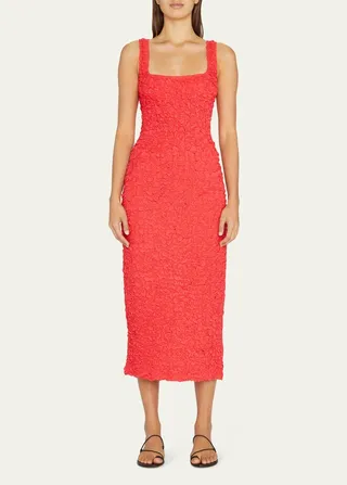 Sloan Popcorn Column Midi Dress