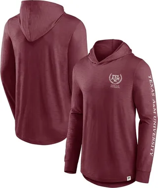Men's Fanatics Branded Maroon Texas A & M Aggies Photo Finish Hoodie Long Sleeve T-shirt