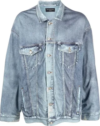 Trompe L'oeil-Print Denim Jacket